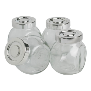 Rounded Glass Jar Tea Light Candle Holder