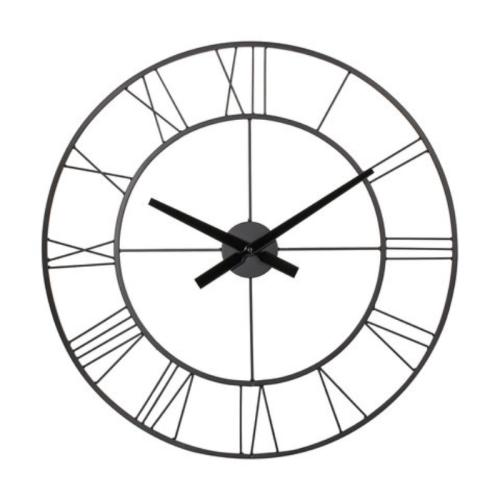 black metal clock