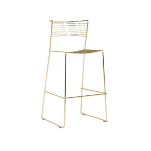 wire bar stool in gold 