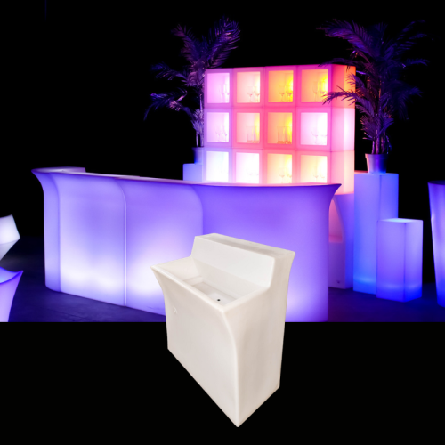 illuminated straight ice bucket bar