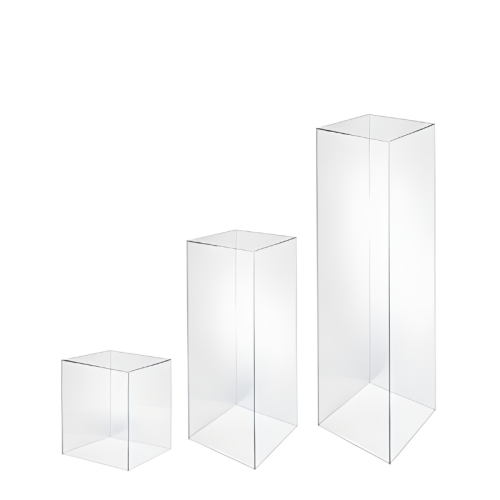 clear multi teared plinths 