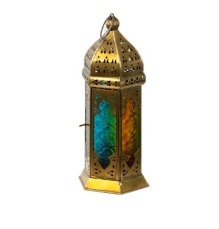 Gold Lanterns - Coloured Glass 