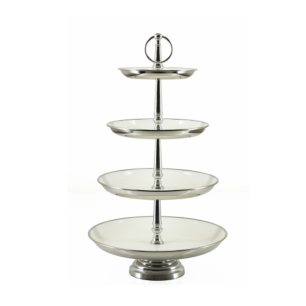 4 tier white cupcake stand