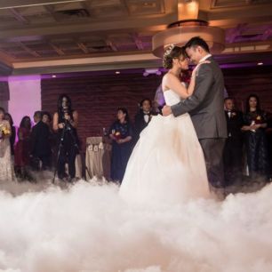 wedding with low lying smoke machine