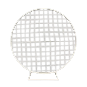 white mesh round backdrop