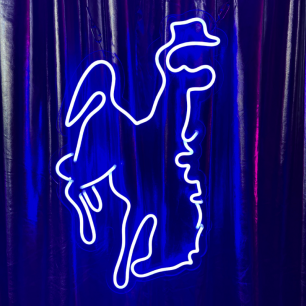 Cowboy Neon Sign Blue