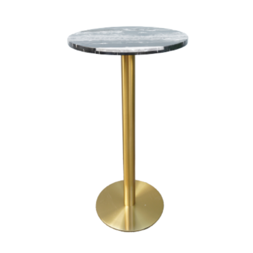 Black Marble High Bar Table 