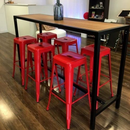 bar table bench set up 