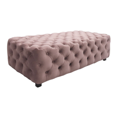 crush pink velvet button ottoman