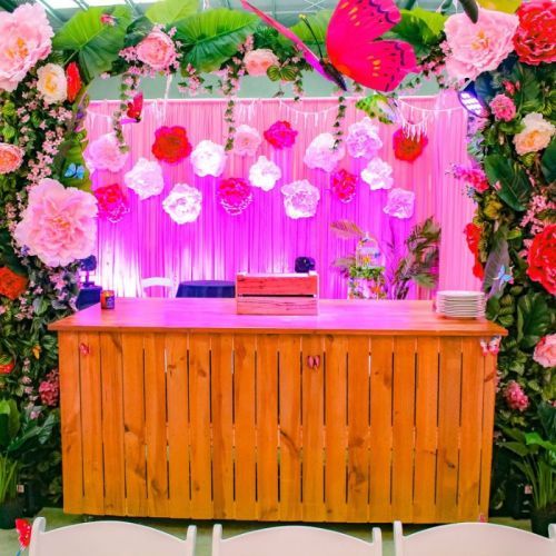 butterfly theme wooden bar