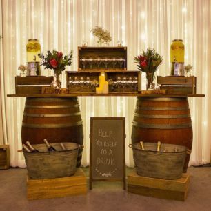 wine barrel bar rustic photoshoot