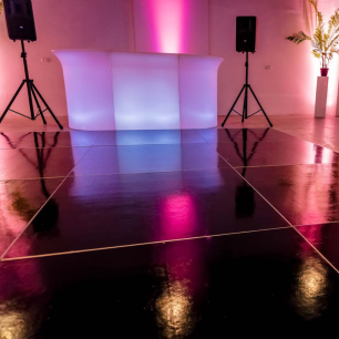 black dancefloor illuminated furniture