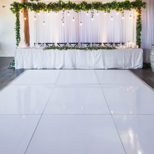 white dance floor for a wedding