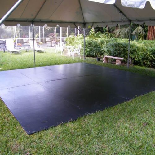 outdoor dancefloor on grass