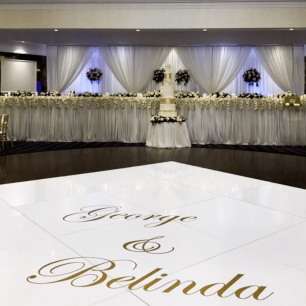 White wedding dancefloor decal 