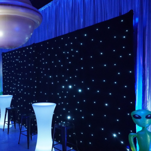 blue mood lighting with star cloth 