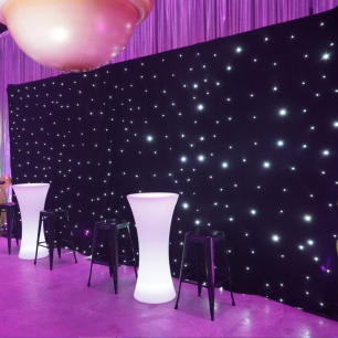 LED star cloth with purple up lighting
