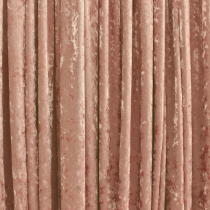 rose pink coloured crushed velvet drape