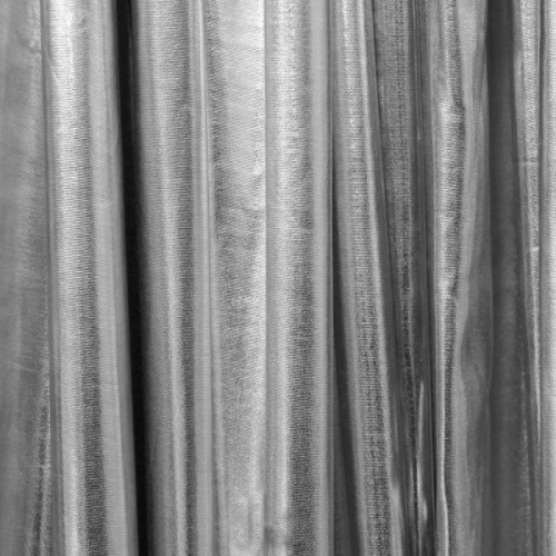 metallic silver drape