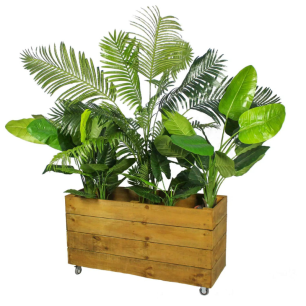large planter box with plants