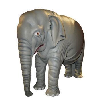 elephant with curled trunk