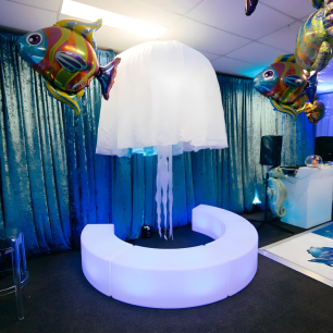 inflatable jellyfish white photoshoot