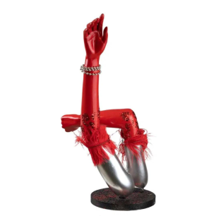 red mannequin arms centrepiece