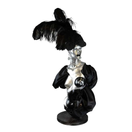 black feather mannequin glitter