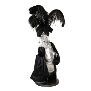 black feather silver mannequin 