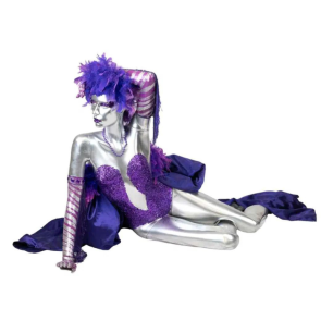 lying silver and purple mannequin 