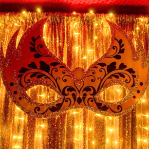 medium gold masquerade mask 