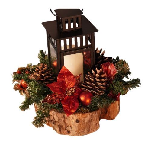 christmas garland lantern centrepiece