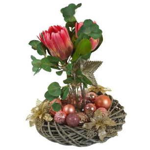 Christmas Centrepiece - Pink Flower