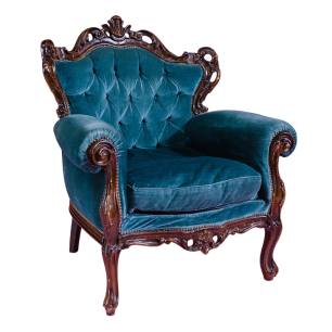 royal blue classic victorian vintage lounge chair