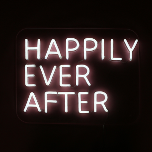 Happily ever after neon white sign 