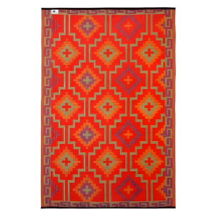 patterned orange rug
