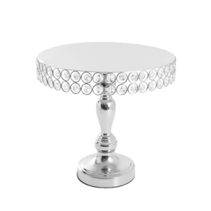 silver crystal cake stand 