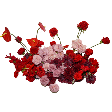 red and pink floral centrepiece 