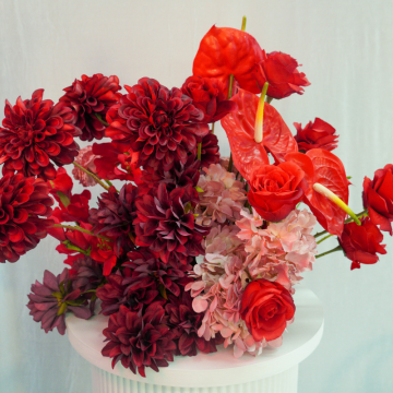 close up of romantic red florals