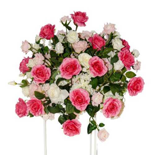 pink floral table centrepiece