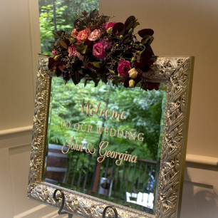 entrance mirror decal sign 