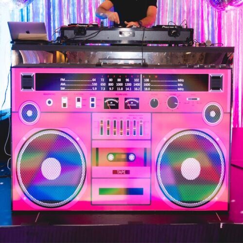 80s disco party boom box