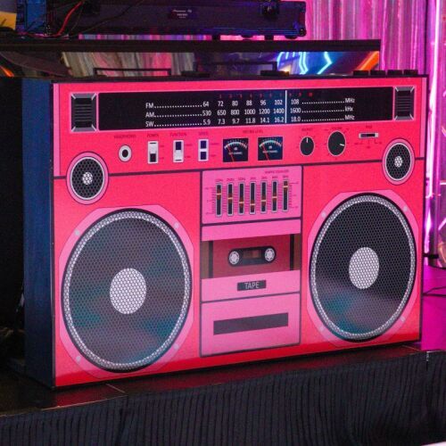 80s disco party boom box