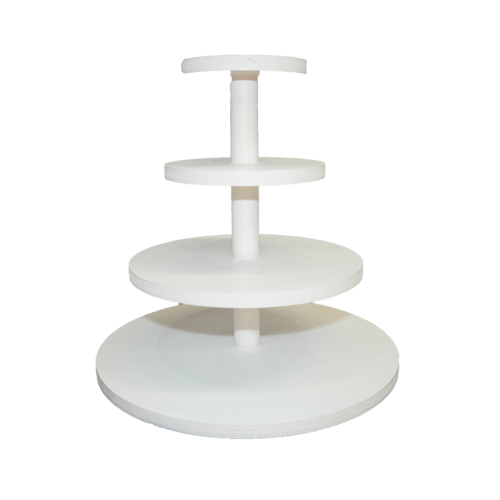 3 tiered white wooden cake stand 