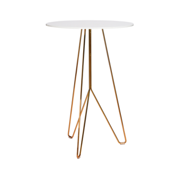 high bar table two toned gold and white