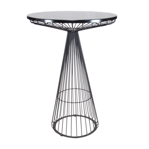all black round high bar table 