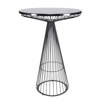all black round high bar table 