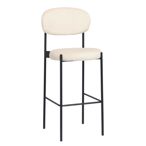cream seat black framed stool