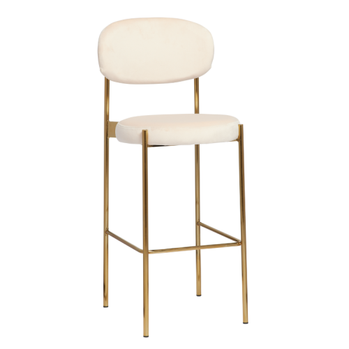 gold high stool with cream seat