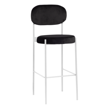 black seat and white stool
